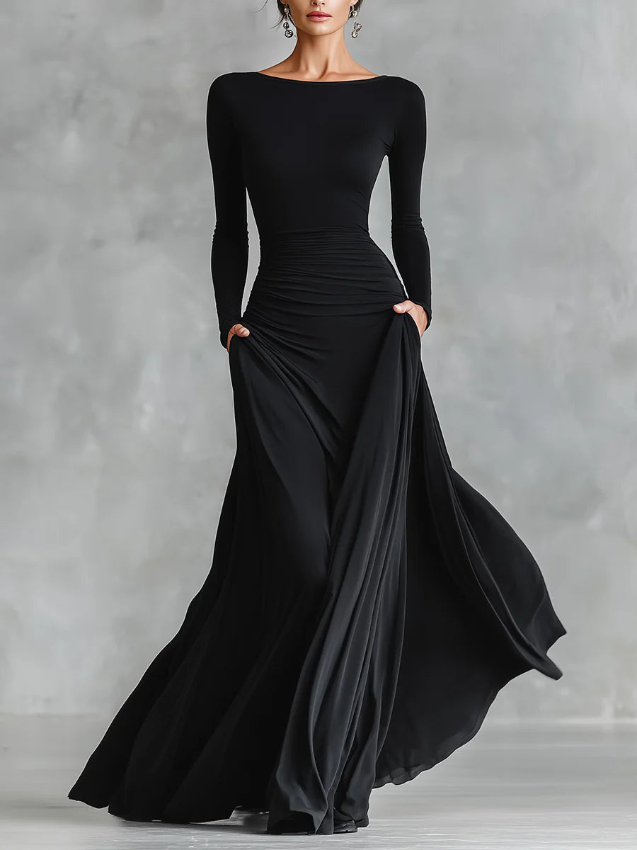 Fiorella – Vestido Largo Moderno en Crepé