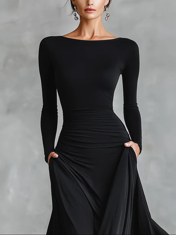 Fiorella – Vestido Largo Moderno en Crepé
