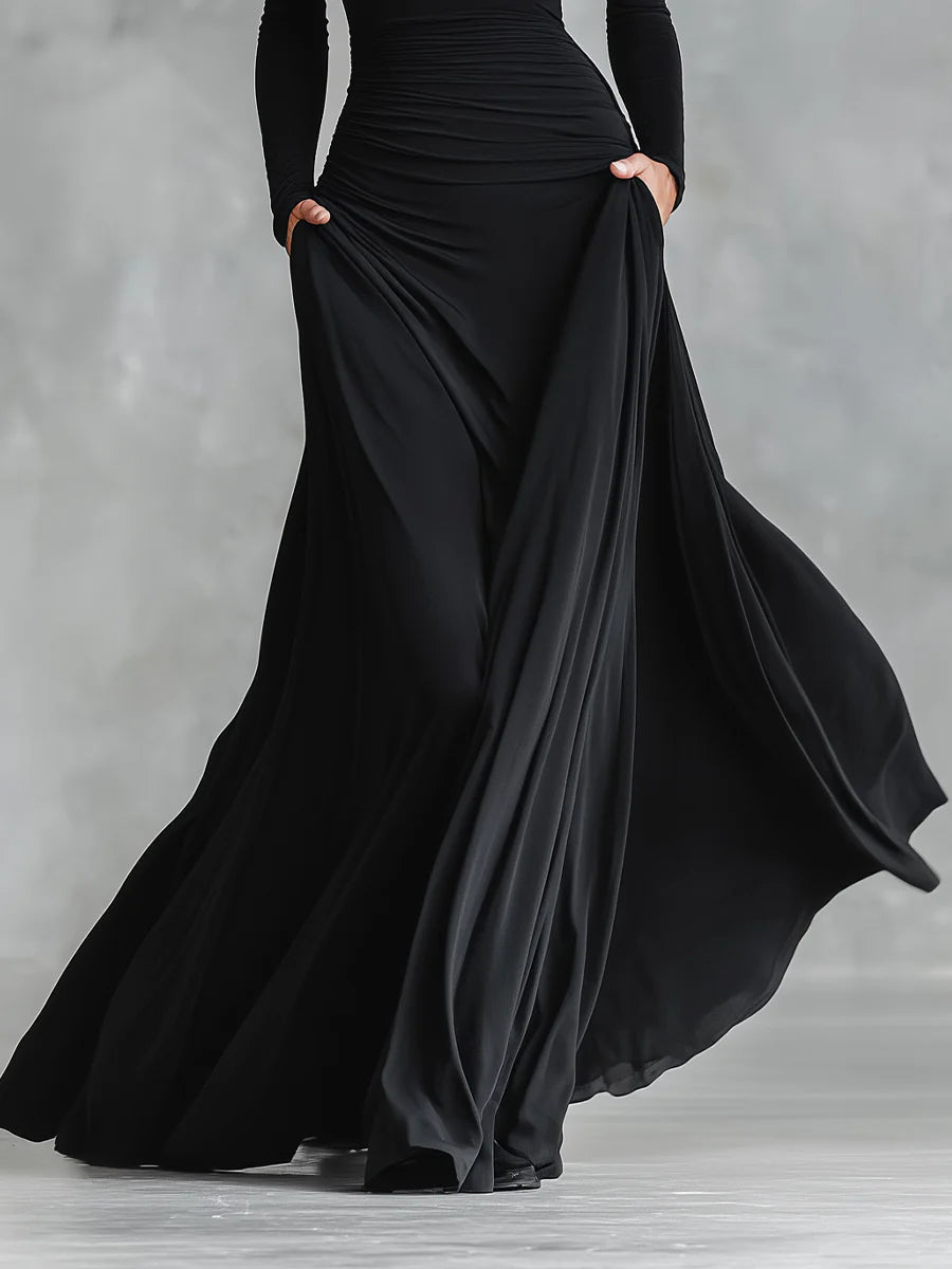 Fiorella – Vestido Largo Moderno en Crepé