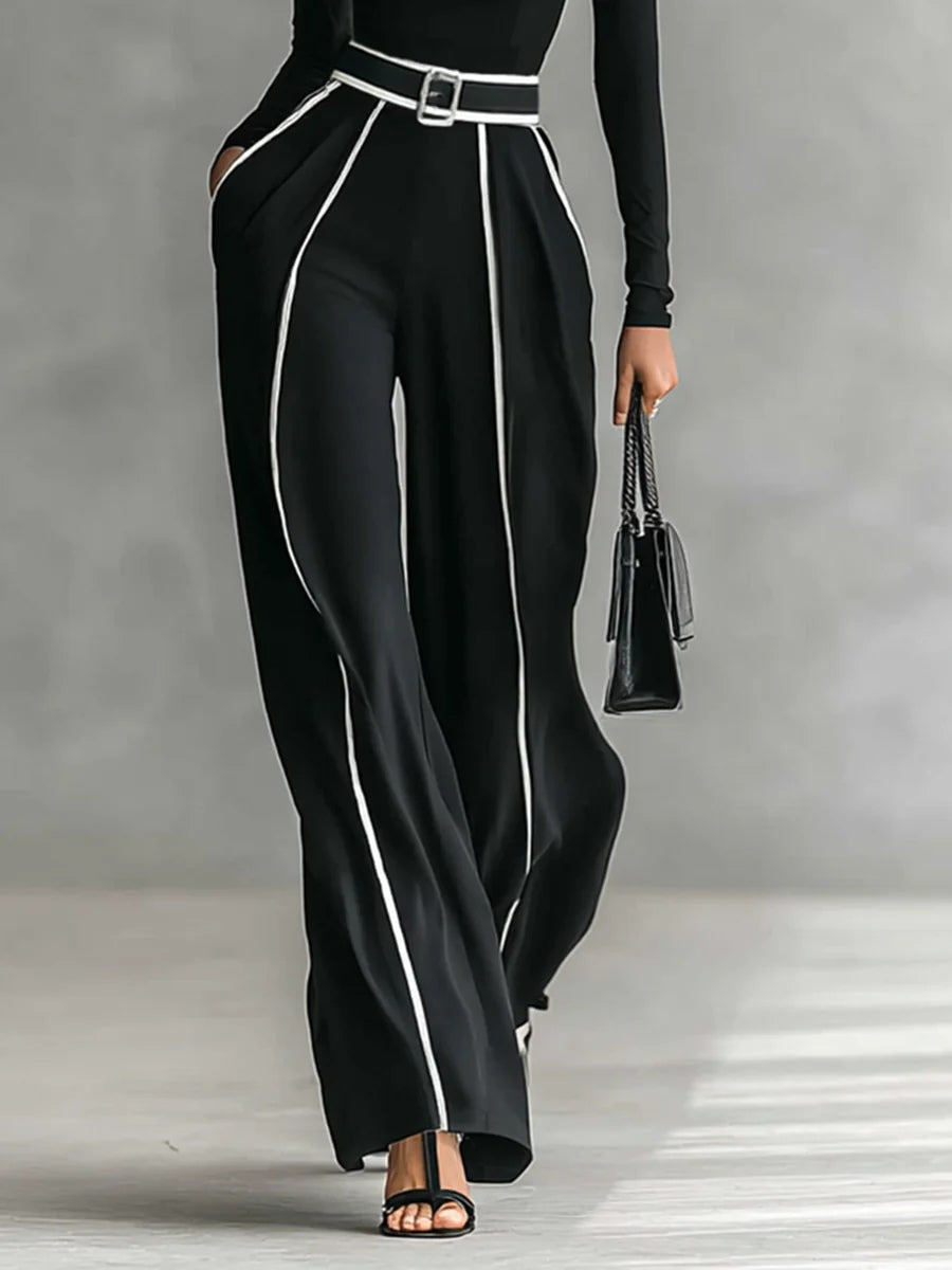 Renata – Conjunto de Cuello Alto y Pantalón Elegante
