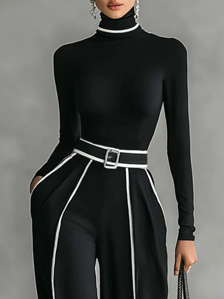 Renata – Conjunto de Cuello Alto y Pantalón Elegante
