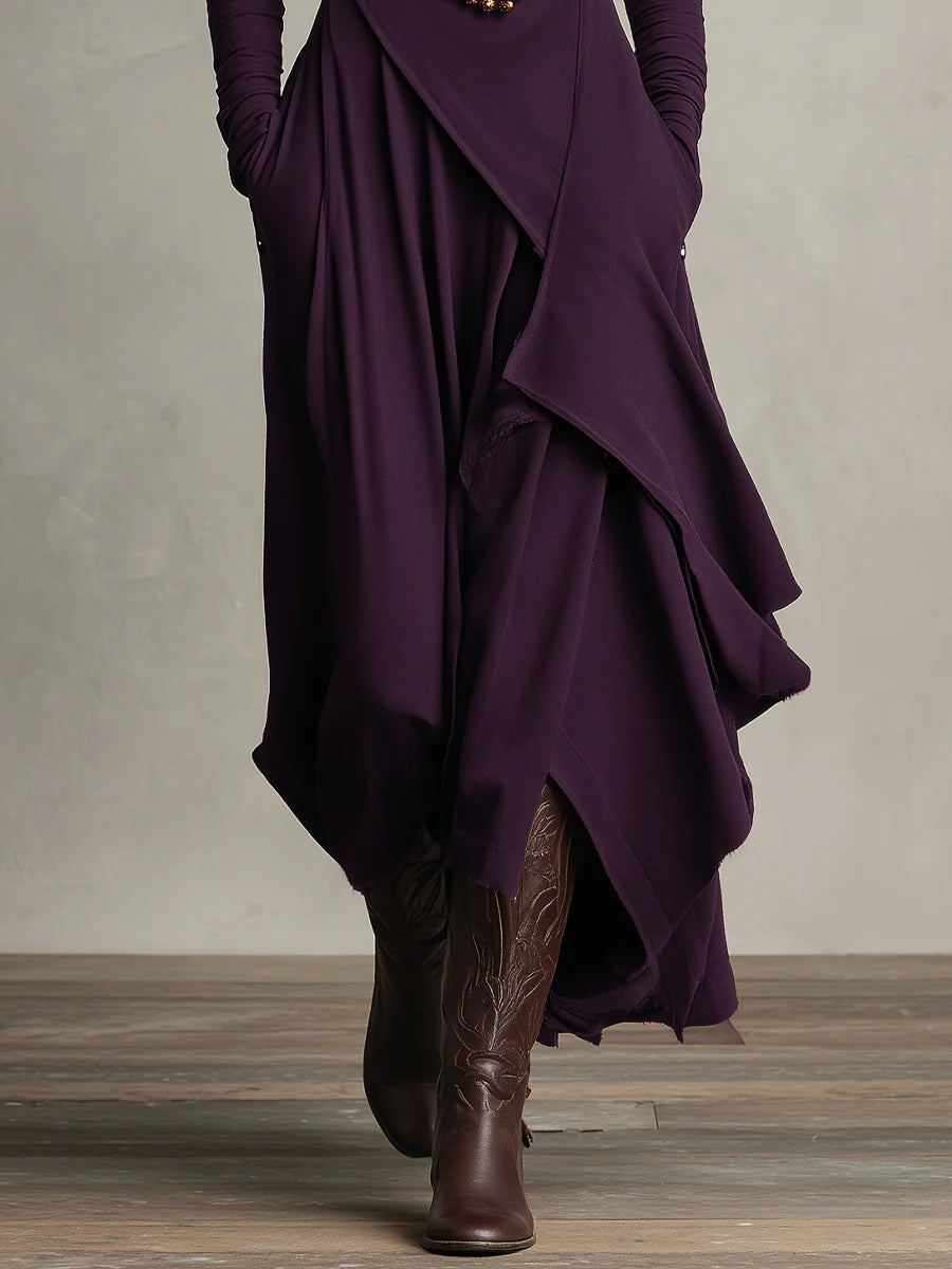 Giorgia – Vestido Maxi Plisado Asimétrico